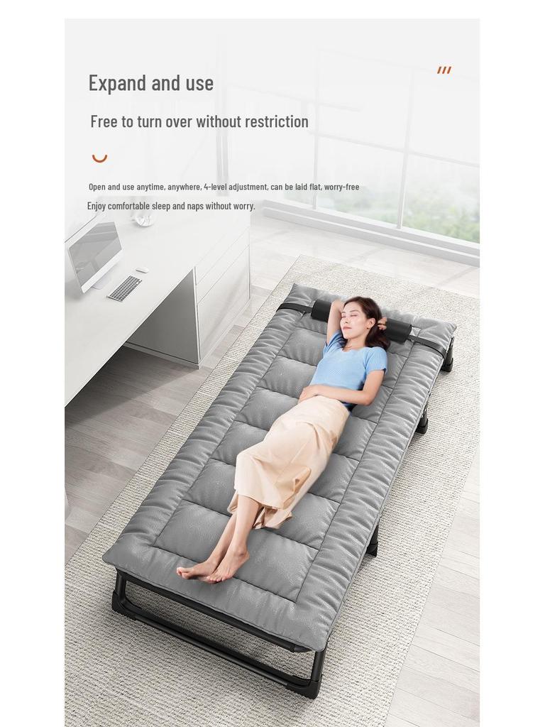 Multi-functional Folding Single Bed: Portable Recliner for Home, Office, and Camping Naps
