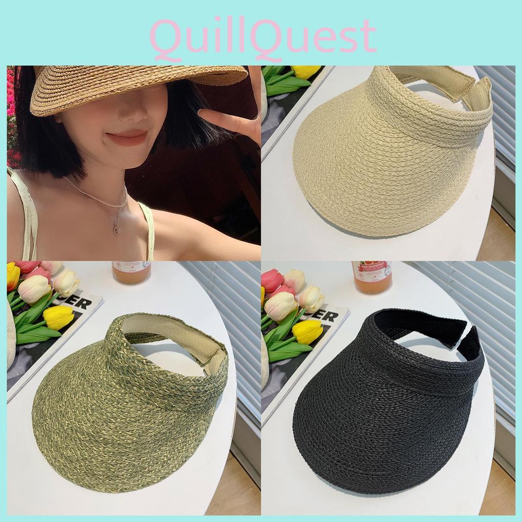 Summer Straw Women Woven Sun Hat With Big Brim And Uv Shield For Beach Outdoor