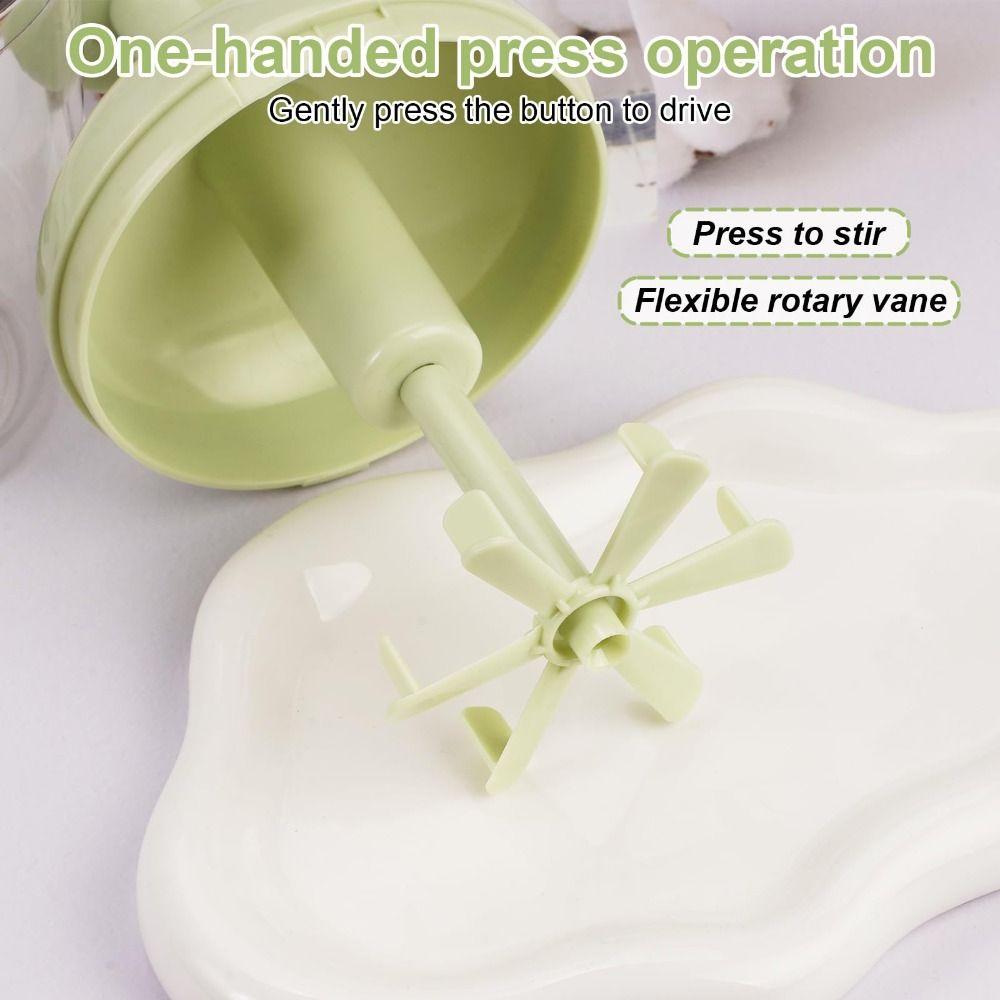 Multi-Blade Semi Automatic Whisk Push Rotary Mechanism Built-In Mesh Filter Egg Beater One-Hand Operation Ergonomic Design