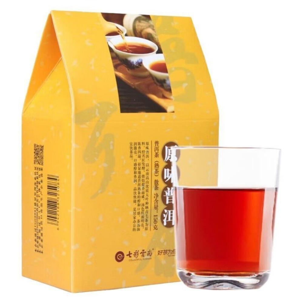 Colorful Yunnan Pu-erh Tea Ripe Tea Original Flavor Loose Leaf 150g Boxed