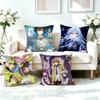 Anime a-Angel-Beats  Square Double-Sided printed Pillow Case Bedroom Bedside Pillow Sofa Cushion Cover