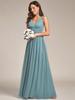 Ever-Pretty Women's Chiffon Pleated Double V-Neck Maxi Evening Dresses Sleeveless Bridesmaid Dress