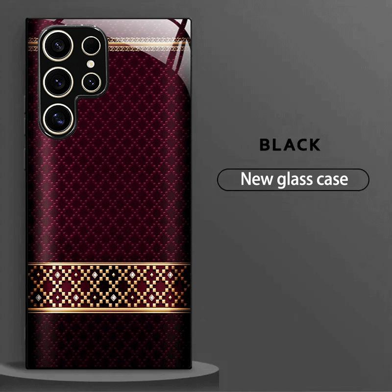 Red and gold pattern Exquisite PhoneCase for Samsung Galaxy S26 S25 S24 S23 S22 S21 FE Ultra Plus  Men women Built-in glass