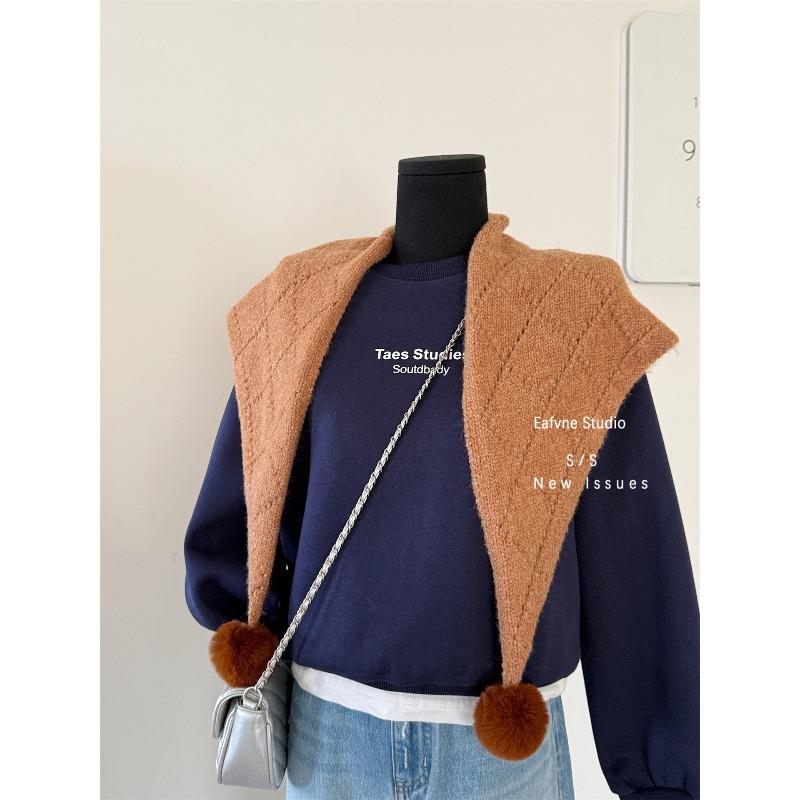 A New Triangular Scarf for Women A Versatile Pilling  and A Student Knitted Woolen Scarf Shawl for Warmth