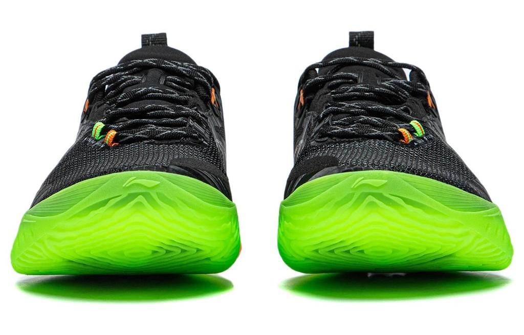 Li Ning Speed 10 Basketball Shoes Men's Low Top Black Green Orange ABAT085-2