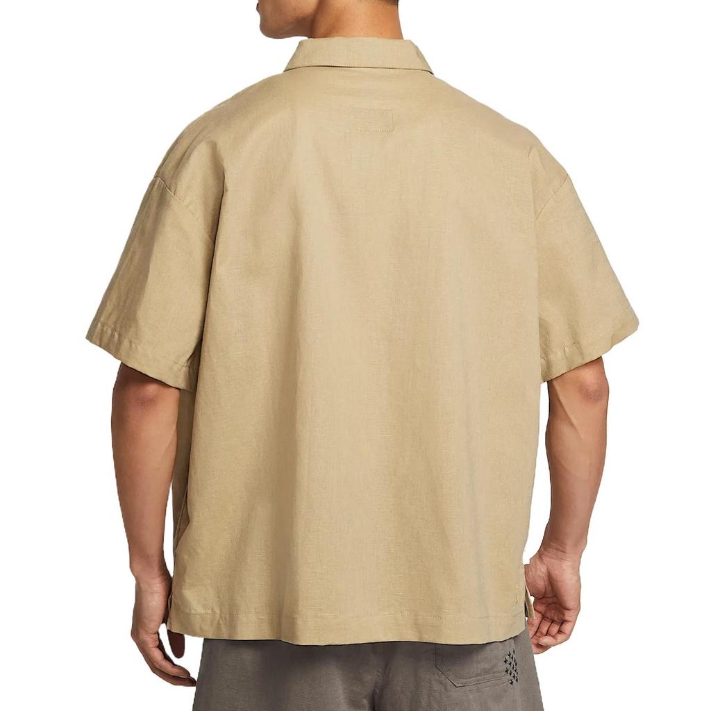 Nike Swoosh Shirts Men's Khaki Lapel Moderate HJ2982-297