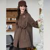 Bailuyu Women's Elegant Wool Blend Double-Faced Mid-Length Coat