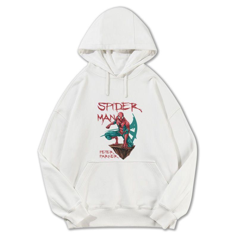 Marvel Genuine Authorized Superhero Captain America Spider-Man Printed Hoodie Men's and Women's Loose Plus Size Street Tops