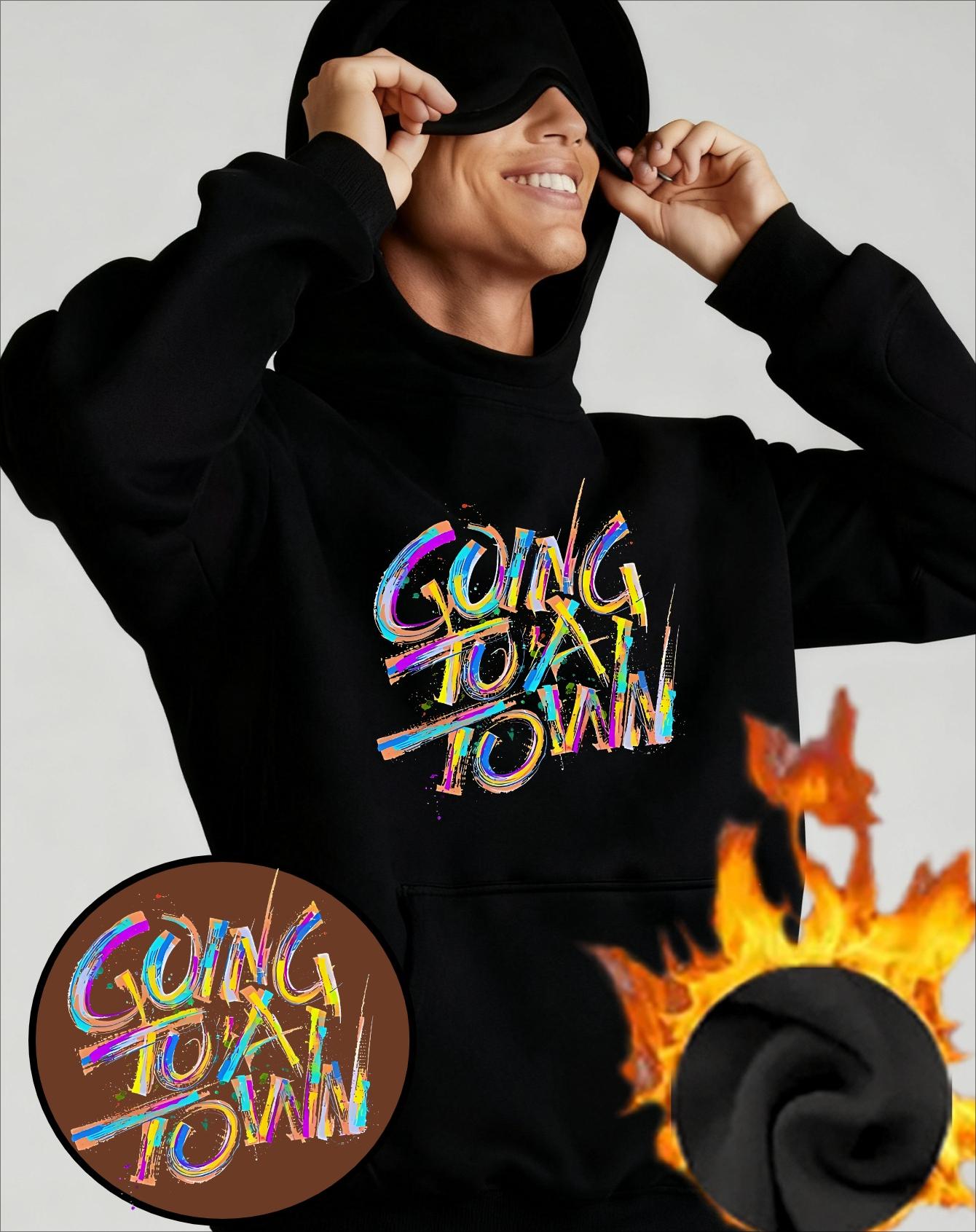 

Новогоднее мужское худи для отдыха с маской для глаз, свободное и удобное, идеально для расслабления в выходные и просмотра фильмов XXL чёрный