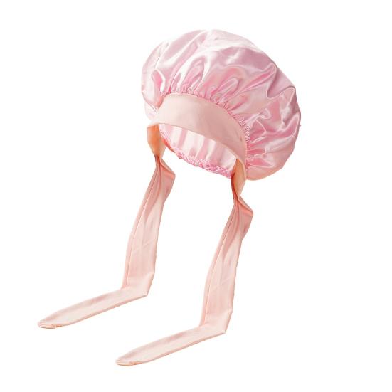 Sleeping Satin Bonnet with Elastic Tie Band Adjustable Large Silk Hair Bonnet Wrap Solid Color Women Braids Long Curly Hair Night Sleep Cap