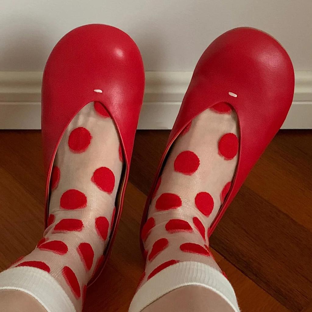 Sheepskin Version~ Round Head Flat Bottom Small Red Shoes Retro Niche Grandma Shoes Shallow Mouth Versatile One Pedal Big Head Single Shoes Women