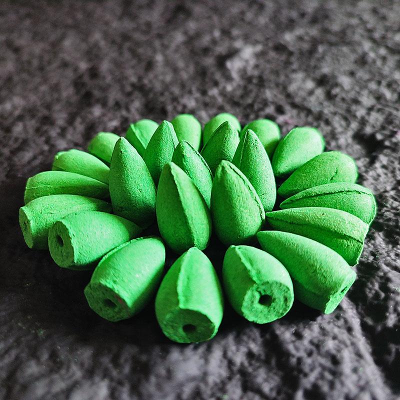 

20 pcs Natural Indian Cone Insence Lavender Waterfall Reflux Tower Incense for Backflow Burner Home Tea Room Hotel Fragrance green tea