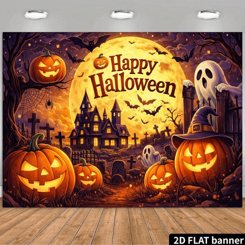 2D plane bat with spider web background cloth. Halloween horror theme.zyc