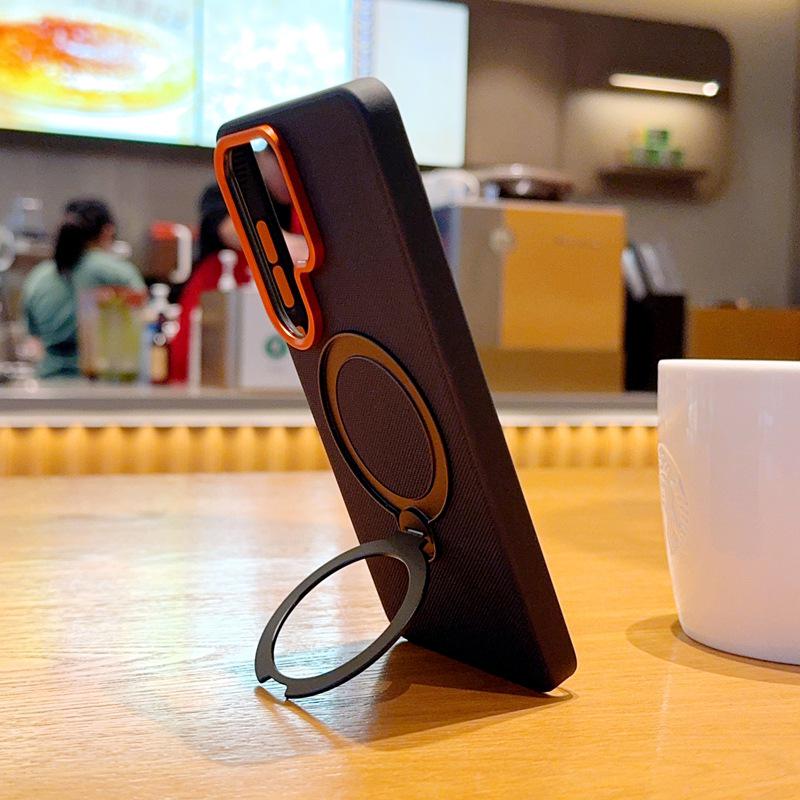 Samsung S26 Ultra & Google Pixel 10 Pro Magnetic Phone Case with Rotating Stand & Diamond Texture