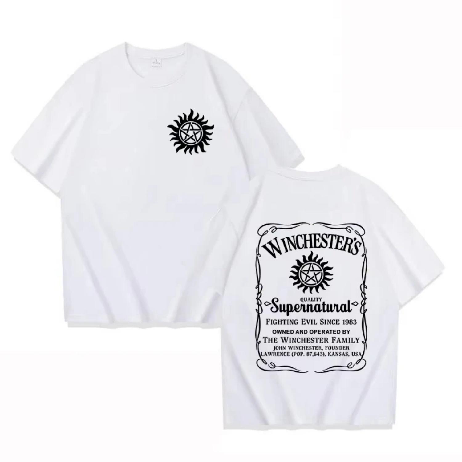 hot Supernatural Print T shirt Summer Fashion Casual Short Sleeve Round Neck Tops Women_Mens T-shirts S