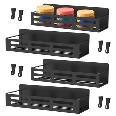 2/4Pcs Magnetic Fridge Shelf Metal Refrigerator Side Storage Rack Space Saving Kitchen Spice Organizer Shelf