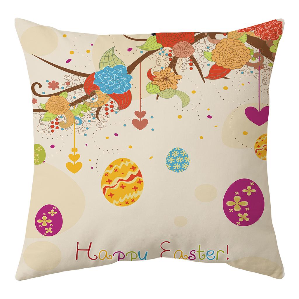New Easter Pillowcase Square Peach Skin Printed Pillowcase Homewares