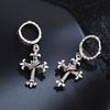 Punk Style Personalized Crown Cross Earrings Women'S Versatile Niche Design Sense Simple Light Luxury Earrings