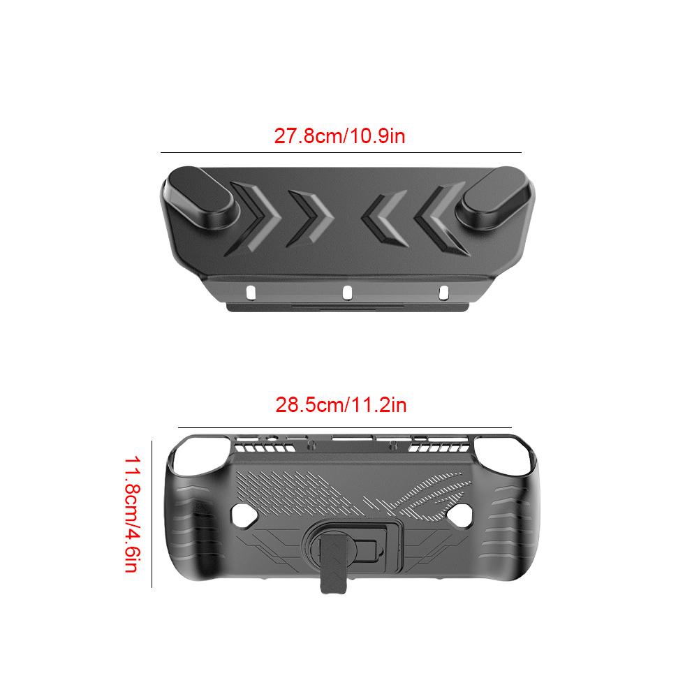For Asus ROG Ally X TPU Protective Case Cover Drop-proof with Stand Protective Skin Case with Thumb Grip Caps & Screen Protector