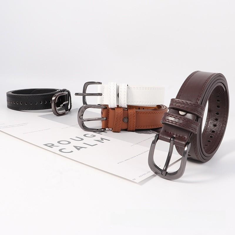 Trendy Pu Leather Belt For Women With Allhole Design And Metal Buckle For Spring 2024