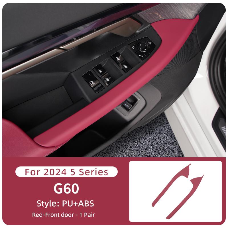 2025 Hot Car Interior Door Handle Protect Cover ABS Inner Door Pull Trim Decora Stickers For BMW 5 Series G60 2024 Auto Styling