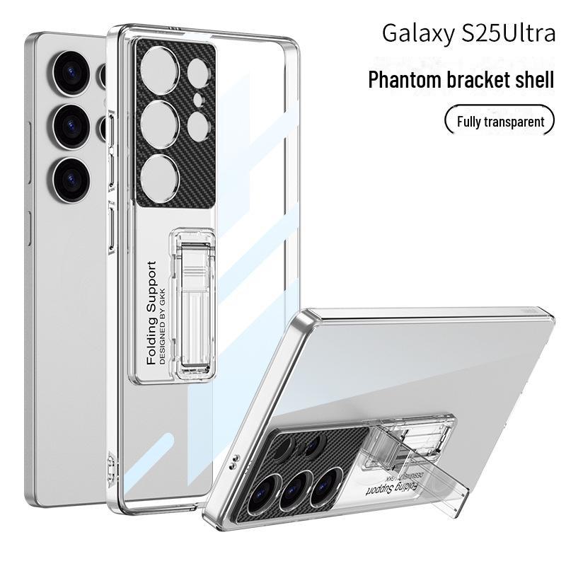 

Чехол для Samsung S25 Ultra с гальваническим покрытием: Креативный кронштейн, прозрачная крышка, защищающая от падения S25Ultra
