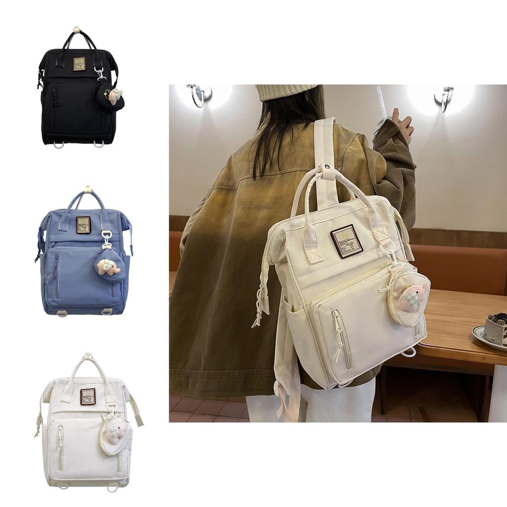 Nylon Casual Student Backpack With Laptop Pocket For College And School Use