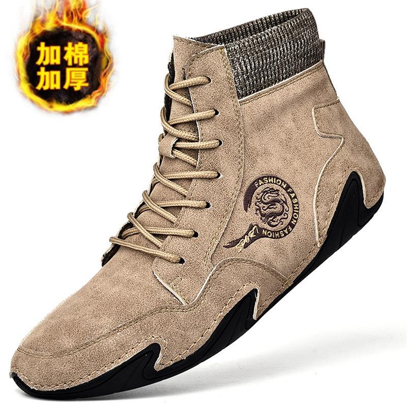 

Осень и зима Британский стиль ботинки Мартин мужские большого размера носки обувь с высоким верхом мужская обувь средней высоты ретро повседневные мужские короткие ботинки 46