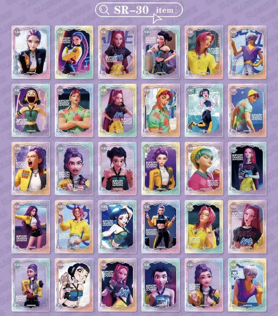 5 Pcs/Pack K-POP Demon Hunters Anime Cards English Version Kids' Collectible Cards Anime Cartoon Peripheral Fan Collection Cards