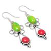 Copper Green Turquoise Gemstone 925 Sterling Silver Jewelry Earring 2.36" KJ-862