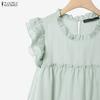 ZANZEA Women Short Sleeve Blouse and Shorts Summer Two Piece Suit Sets