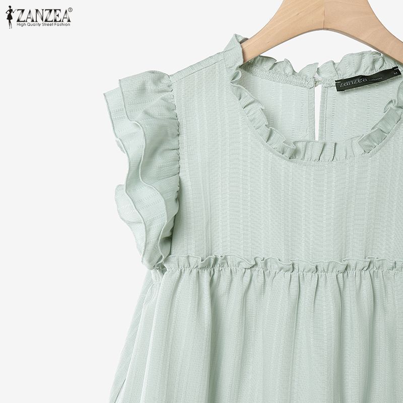 ZANZEA Women Short Sleeve Blouse and Shorts Summer Two Piece Suit Sets