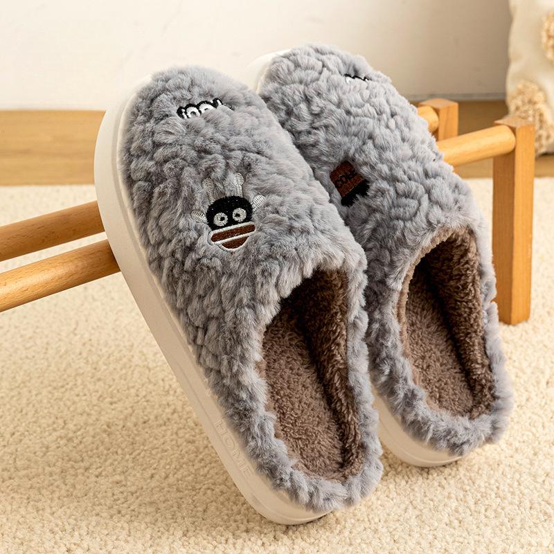 Cotton Slippers for Women In Autumn and Winter, Indoor Home Anti-slip Thick-soled Plush Slippers