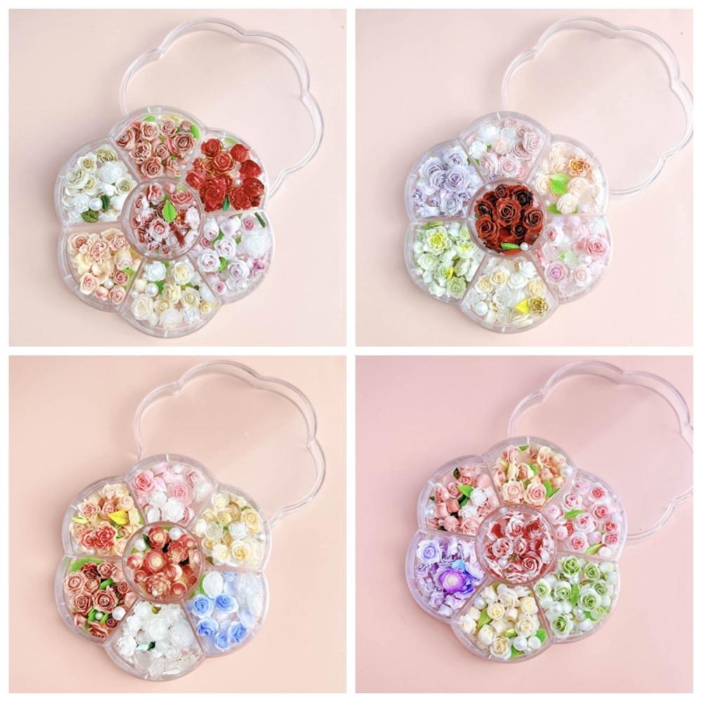 Mixed Pearl Beads Rose Nail Accessories Manicure Ornaments Rose Nail Rhinestones Nail Salon