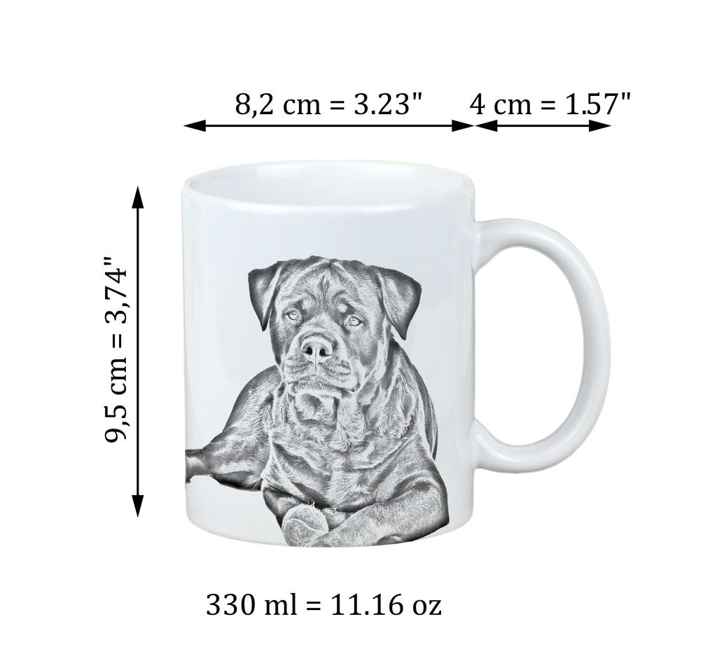 Rottweiler, Rott, Rottie - cup with a dog, personalized cup with a print, a classic gift for everyone from the Art-Dog brand