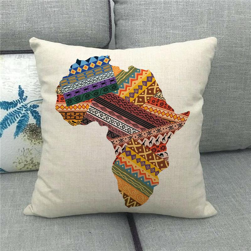 African continent thumbnail Digital printing short plush pillow covers for car sofa office cushion cover home goods 60x60cm