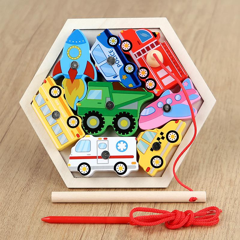 

Toys Educational Montessori Wooden Magnetic Fishing Marine Life Cognition Games Early Toy for Parent-child Interactive Kids