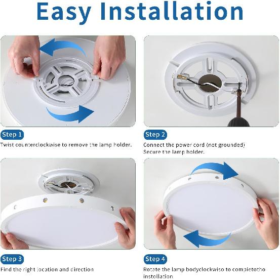 Flush Mount Led Ceiling Light Fixture 3000K/4000K/5000K Selectable,Modern Ceiling Lights for Bedroom Children's Kids Dining Room Kitchen Round White