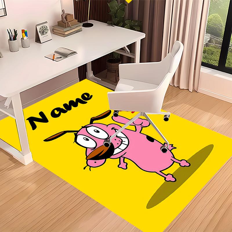 Custom personalization Courage the Cowardly Dog Print Area Rug - Soft, Washable Non-Slip Indoor Mat,Living Room,Home&Office Decorative Rug