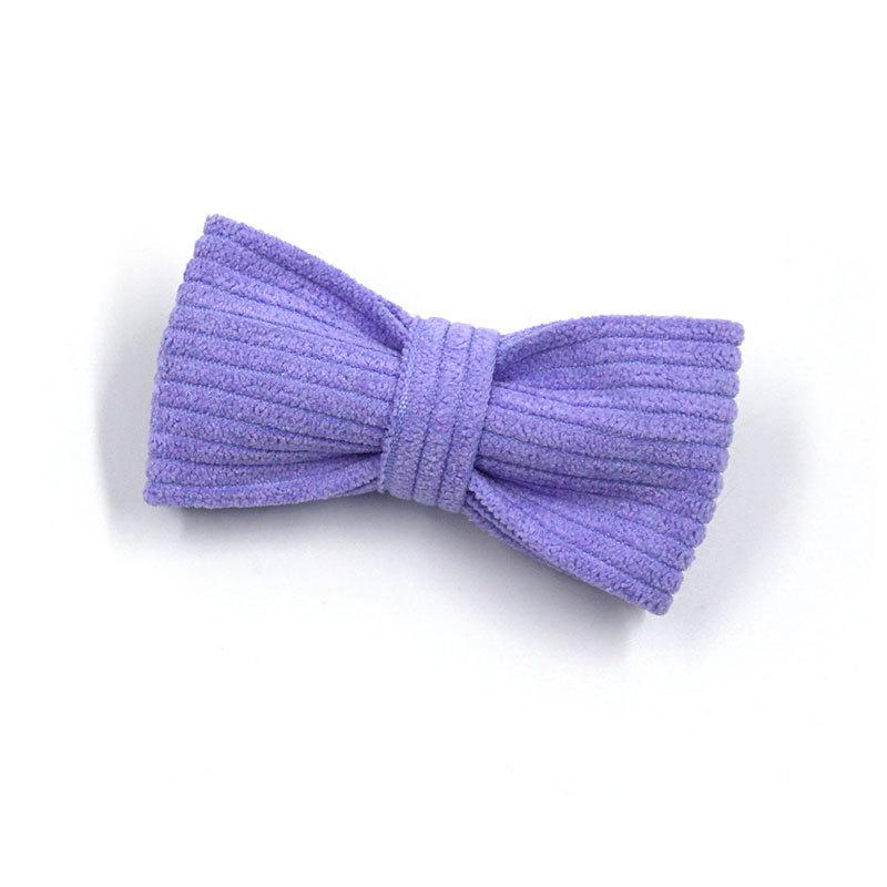Taro Purple Corduroy Cat Collar & Bow Tie Set with Bell Large