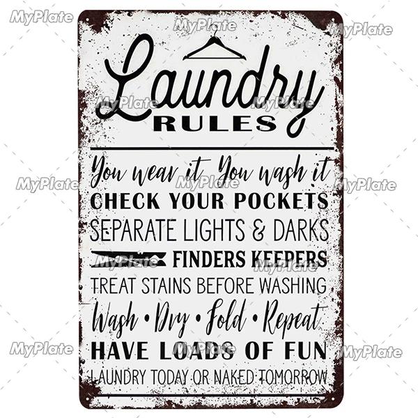 [MyPlate] Wäscherei-Vintage-Metallschild, Blechschild, Toilettendekoration, Männerhöhle, Plakette für Zuhause, Wanddekoration, Barschild, Heimdekoration, Heimposter