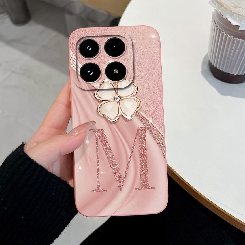 Phone Cover For Xiaomi 17 15T Pro Poco F7 Ultra C75 C55 C50 C31 Four Leaf Clover Letter Pattern Matte Silicone Shockproof Bumper Case For Xiaomi Shell