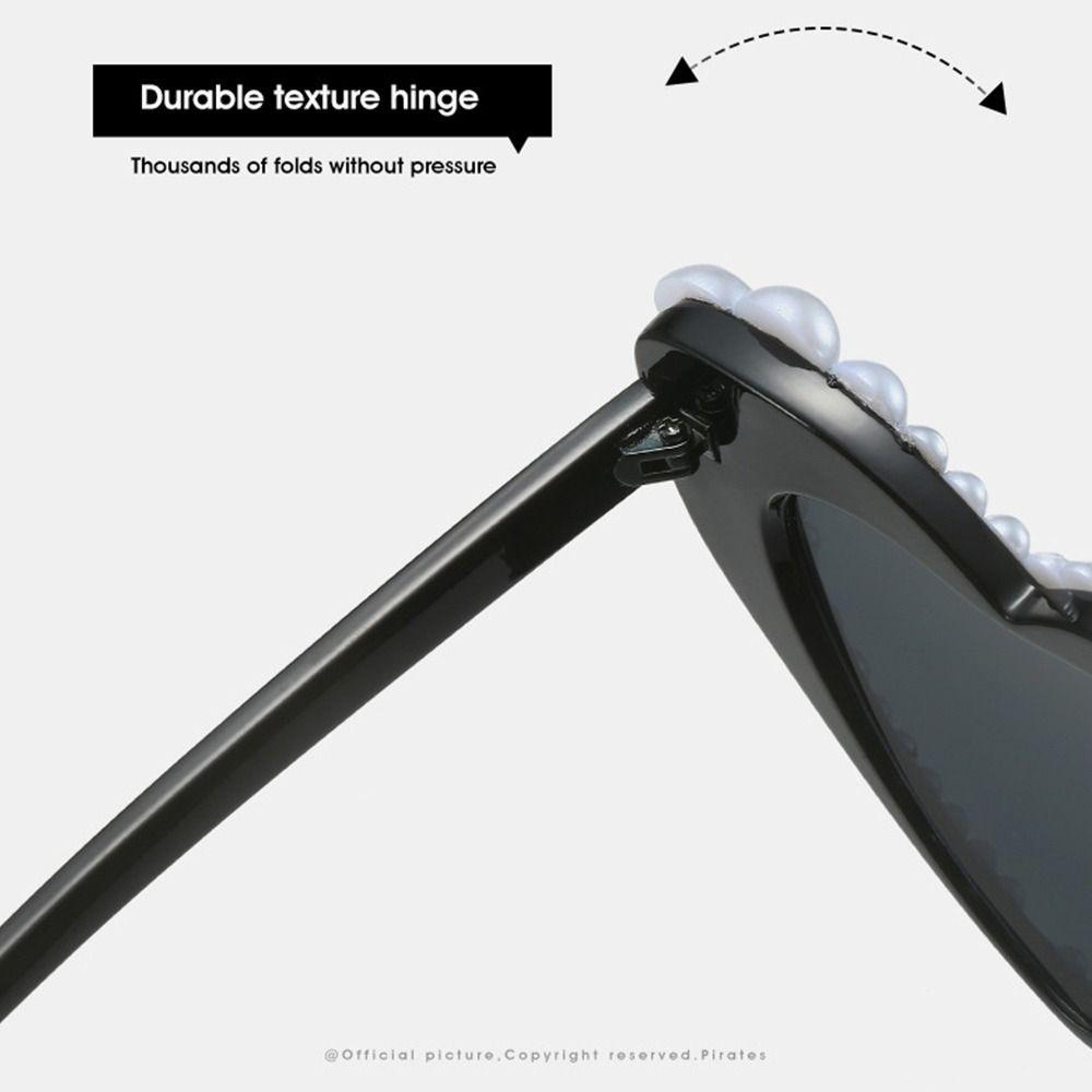 Y2K Imitation Pearl Frame Sunglasses UV400 Shades Trendy Cat Eye Eyewear  for Women & Men