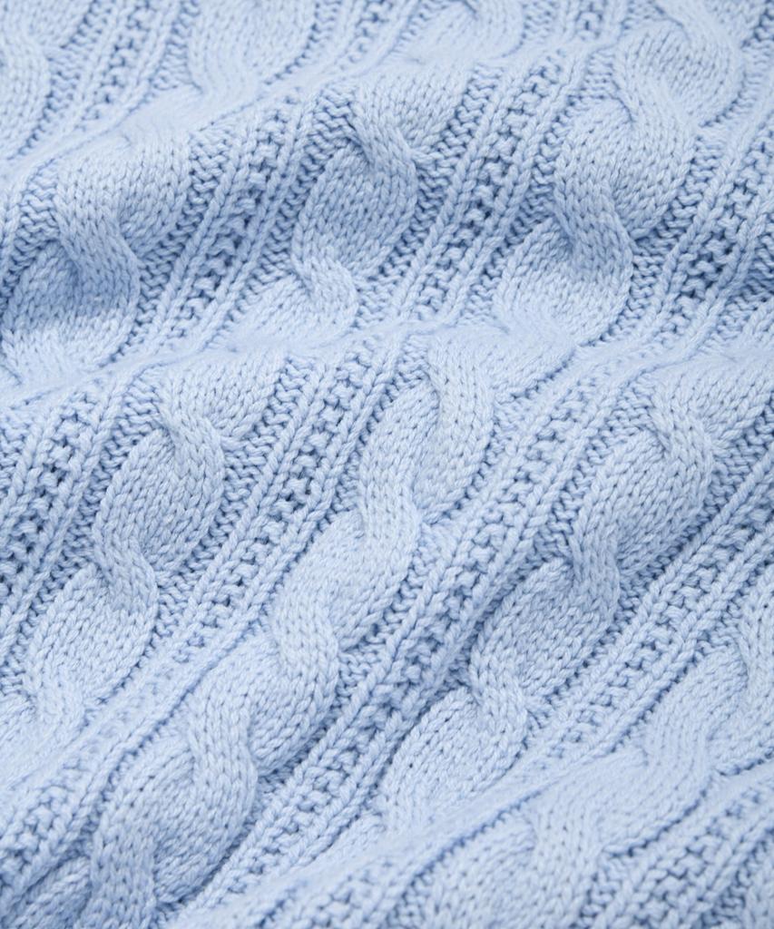 COVERNAT WOMAN Clover Heart Cable Knit Light Blue