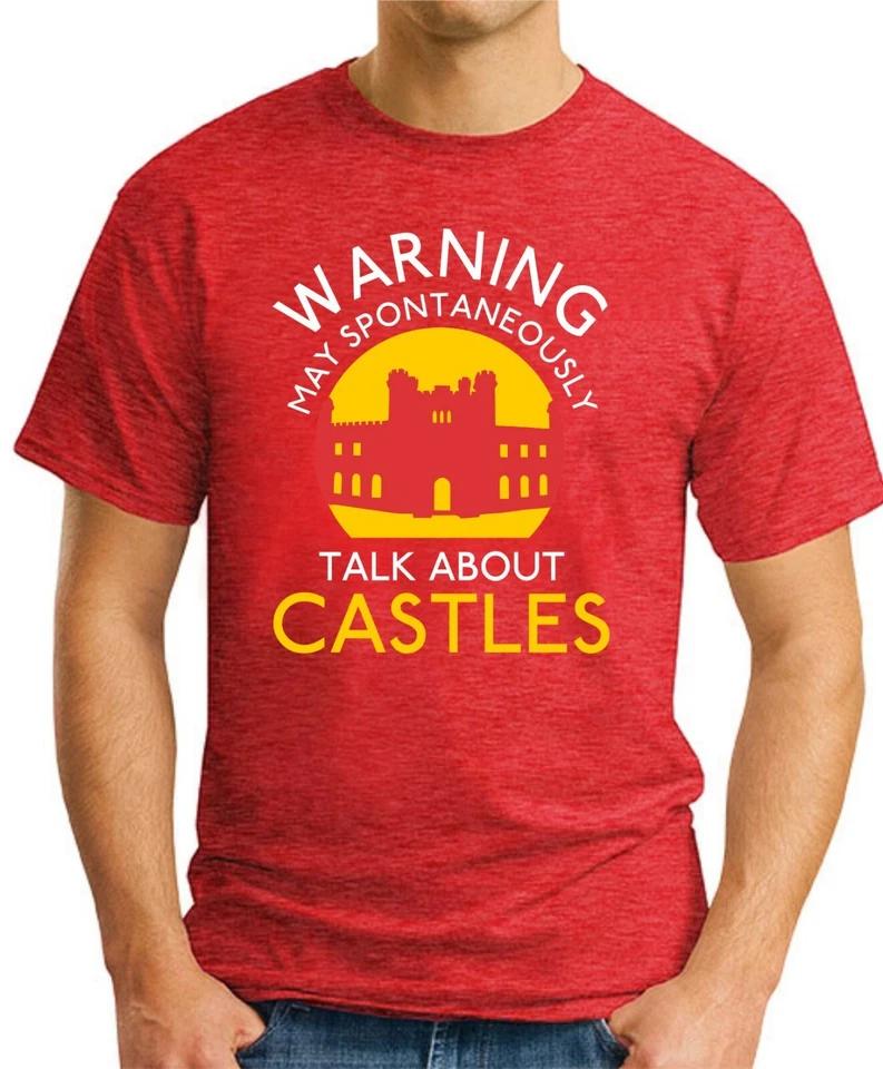 MAY SPONTANEOUSLY TALK ABOUT CASTLES T-SHIRT Funny Slogan Novelty Geeky Top 3 L