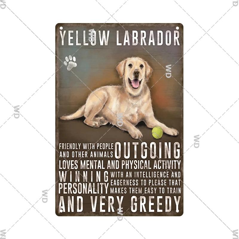 Blechschilder im Vintage-Stil mit Hunden, dekoratives Schild, Retro-Metallplatte für Zuhause, Wohnzimmer, Männerhöhle, Café, Bauernhof, Retro-Poster, Wandkunst-Dekor