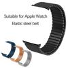 Elastisk klokkerem for Iwatch 38mm 40mm 41mm 44mm 42mm 45mm 49mm rustfritt stålbånd for Apple Watch Series 8 7 6 5 4 3 2 1 Se Expansion Luxury