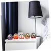 YARDWE Japanese Ceramic Daruma Egg Lucky Decorations for Car and Home Exquisite Traditional Crafts for Wealth and Set of 5 Figurines, Decor, Design,