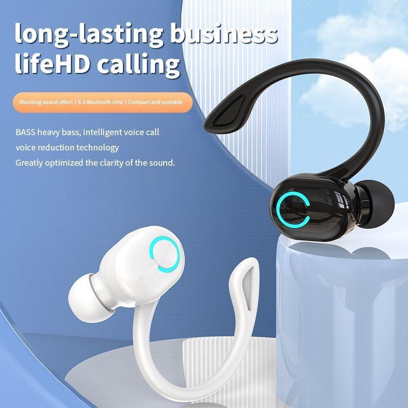 1SET S10 Wireless Business Headphone Ear Hook Bluetooth 5.2 Headset with Mic HIFI Stereo Voice Control Earphones Waterproof Noise Reduction