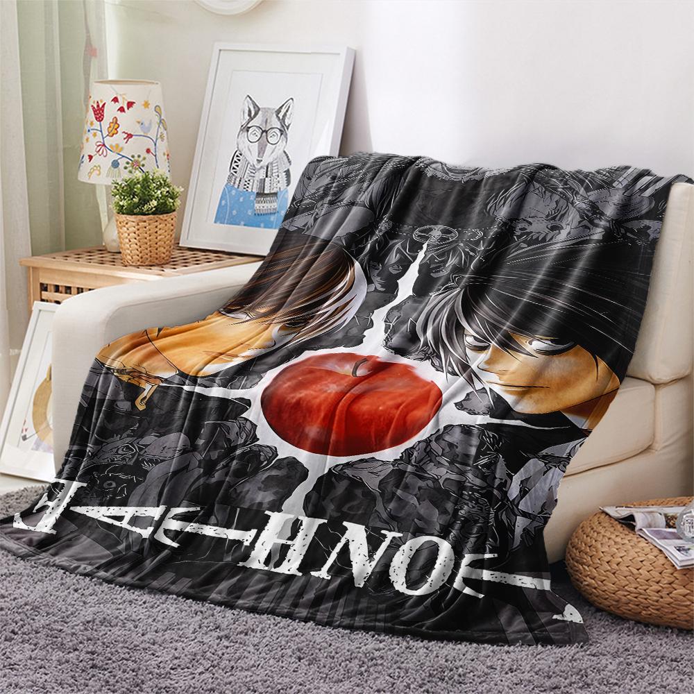 1PC Death Note Print Flannel Blanket, High Quality All Seasons, Home Decor, Warmth and Comfort, Perfect for Christmas Gifts